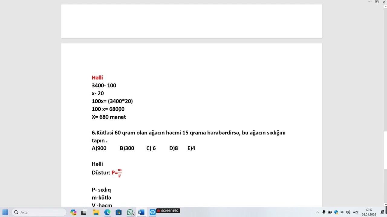 Texnologiya 7 ci sinif 7-11 mövzu testi
