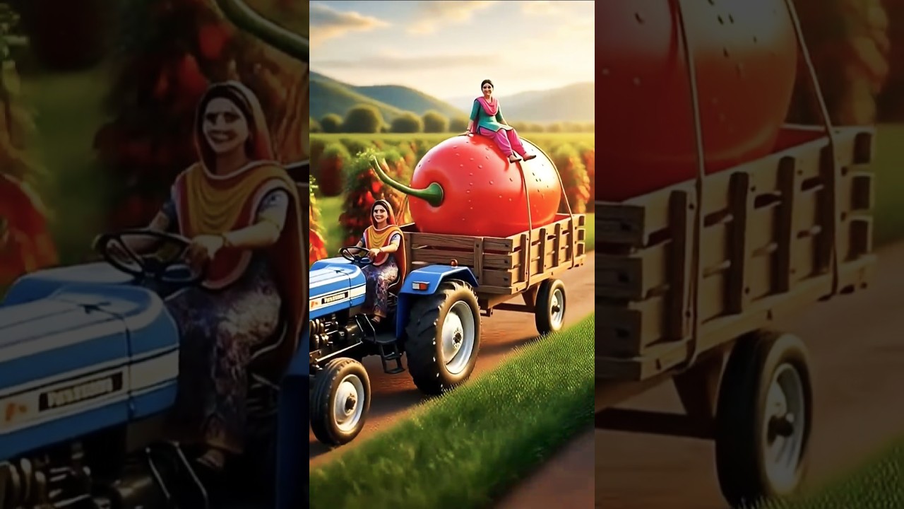 Miniature Goji berry | Tiny Punjabi Women Make Giant Fruit Juice | Hyper-Realistic Art 