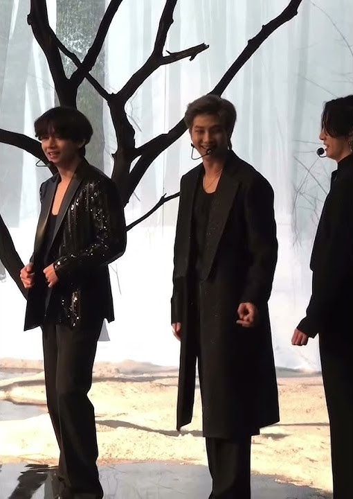 Namjoon tripped causing all the members to trip after him😂