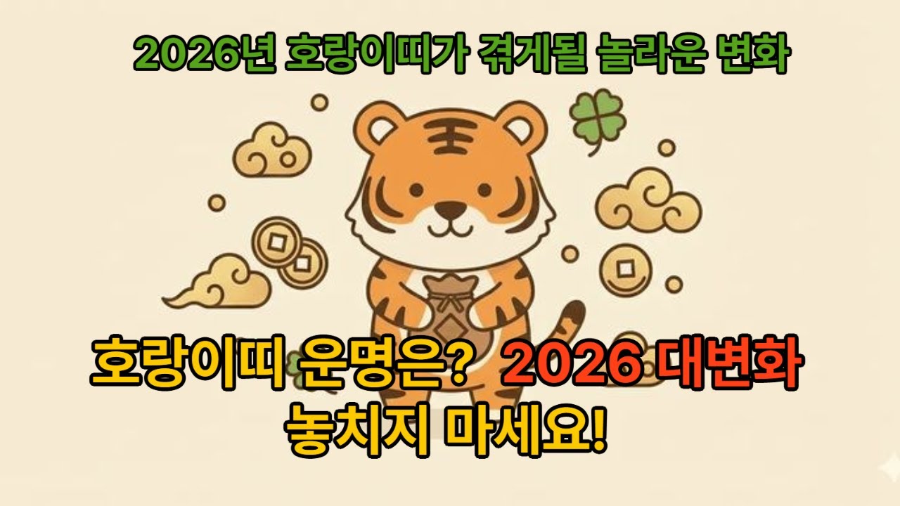 호랑이띠의 2026년,드디어 터졌다! 삼합 대운이 이끄는 소름 돋는 변화