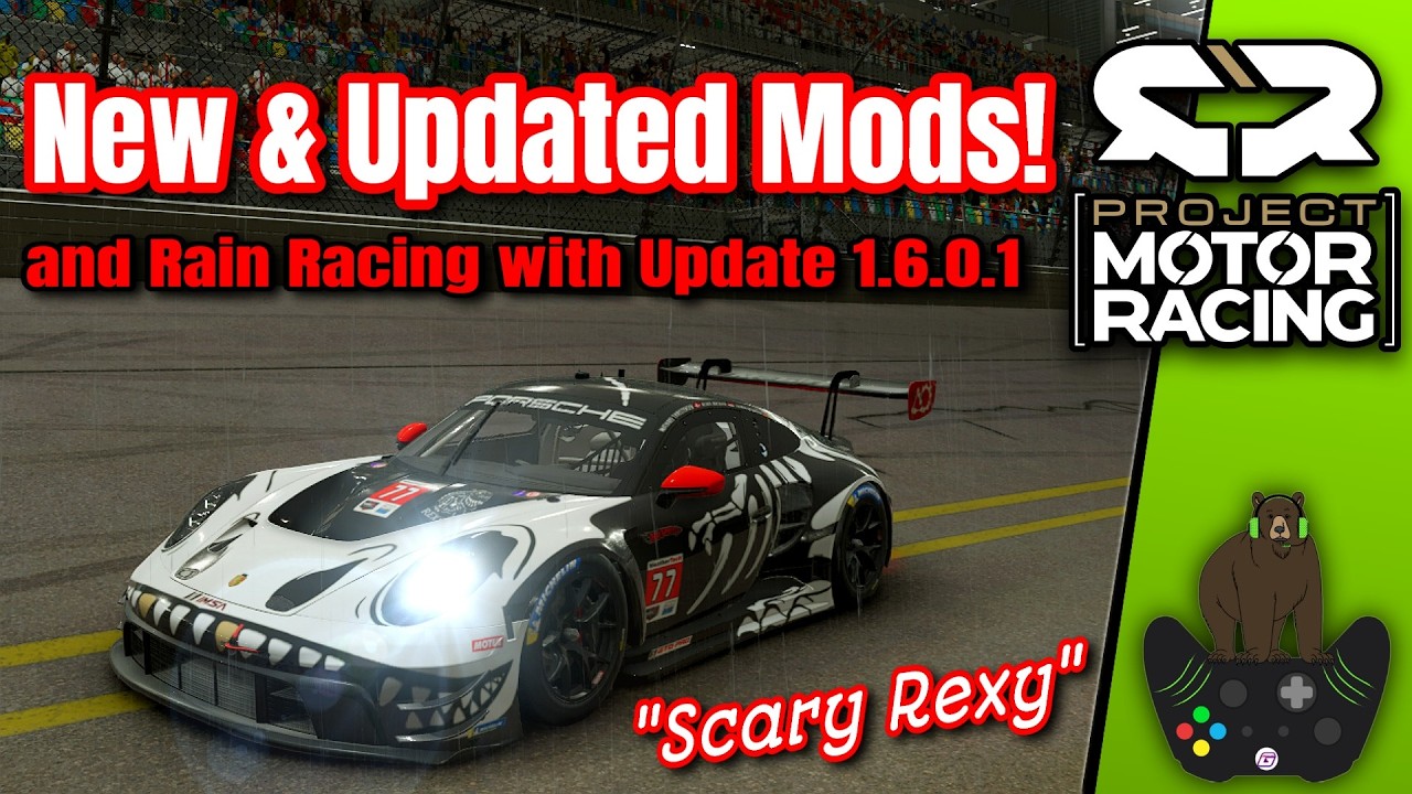 Новые и обновлённые моды! И мы пробуем гонки под дождём в Project Motor Racing | TheCombustionGamer