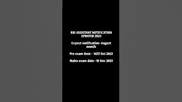 Rbi Assistant Notification Big Update 2023|