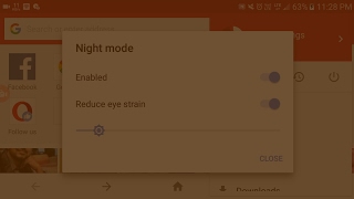 How to enable night mode and reduce eye strain in opera mini screenshot 2