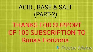 ACID , BASE & SALT (PART-02)