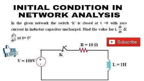 7. Numerical Problem on Initial & Final Condition in Transient Analysis Series R-L Circuit