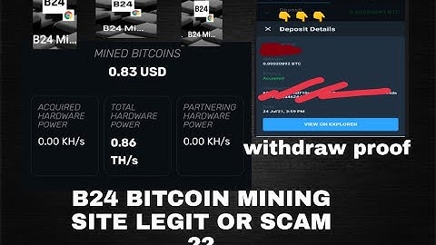 B24 mining withdrawal | b24 bitcoin mining review | new cloud mining site | b24 mining scam or legit