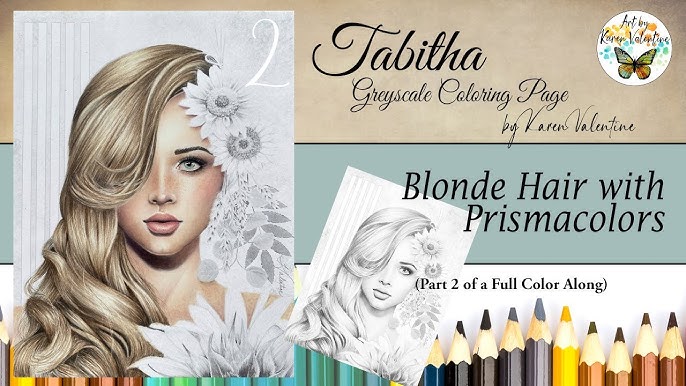 Tabitha Greyscale Coloring Page (Part 1) Coloring Skin with Prismacolors 