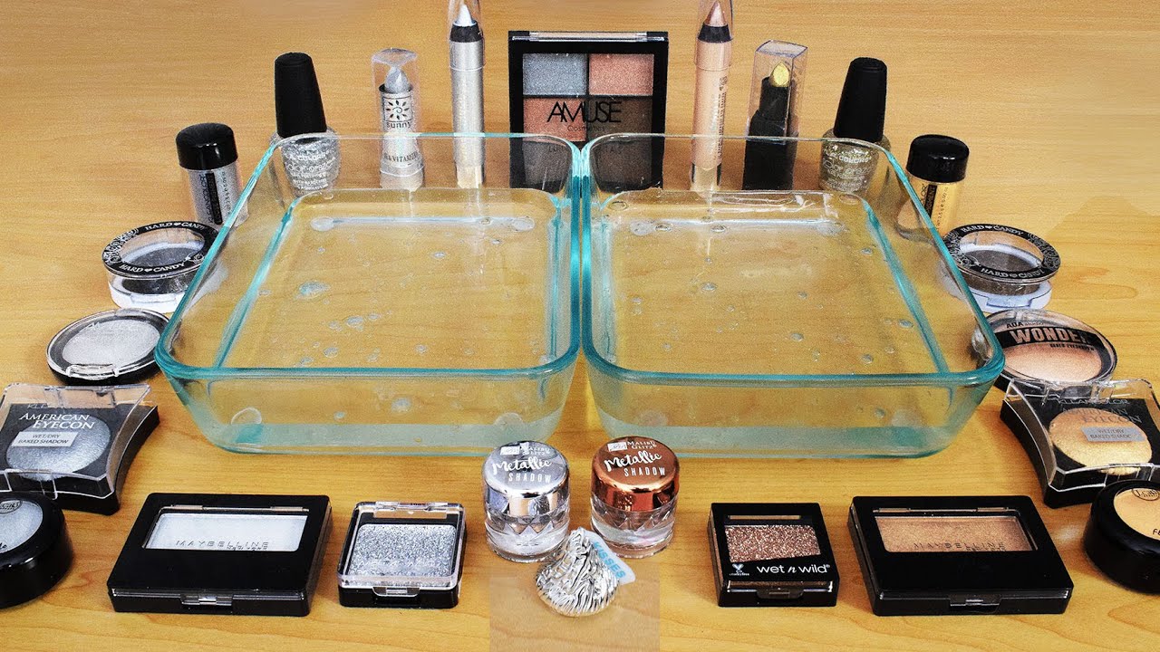 Mixing Makeup Eyeshadow Into Slime ! Silver vs Gold Special Series Part 6 ! Satisfying Slime Video