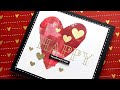 EASY Ink Painted Heart Card (Faux Gel Press Look) - Valentine's Day Card