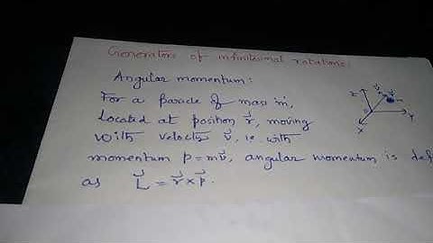 Quantum Mechanics: Generators of infinitesimal rotations