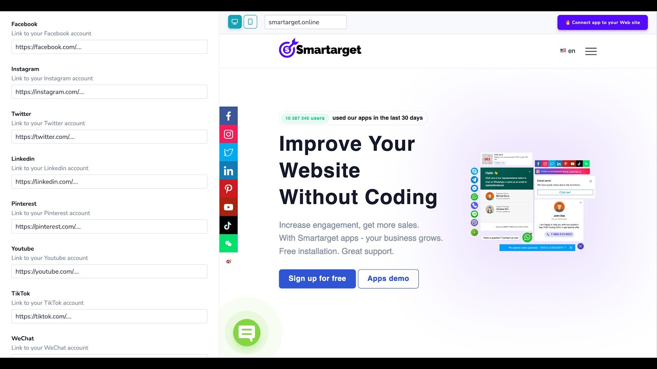 How to add Social Follow Us to Samcart website