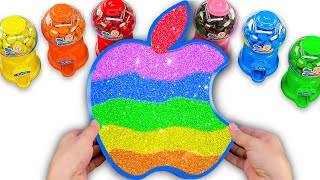 Satisfying Video l How to Make Rainbow Apple Bathtub FROM Mixed Slimes &amp; Bead Cutting ASMR #9