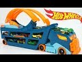 Hot Wheels Stunt & Go Hauler Truck Race Track Launch Cars Storage 360 Loop