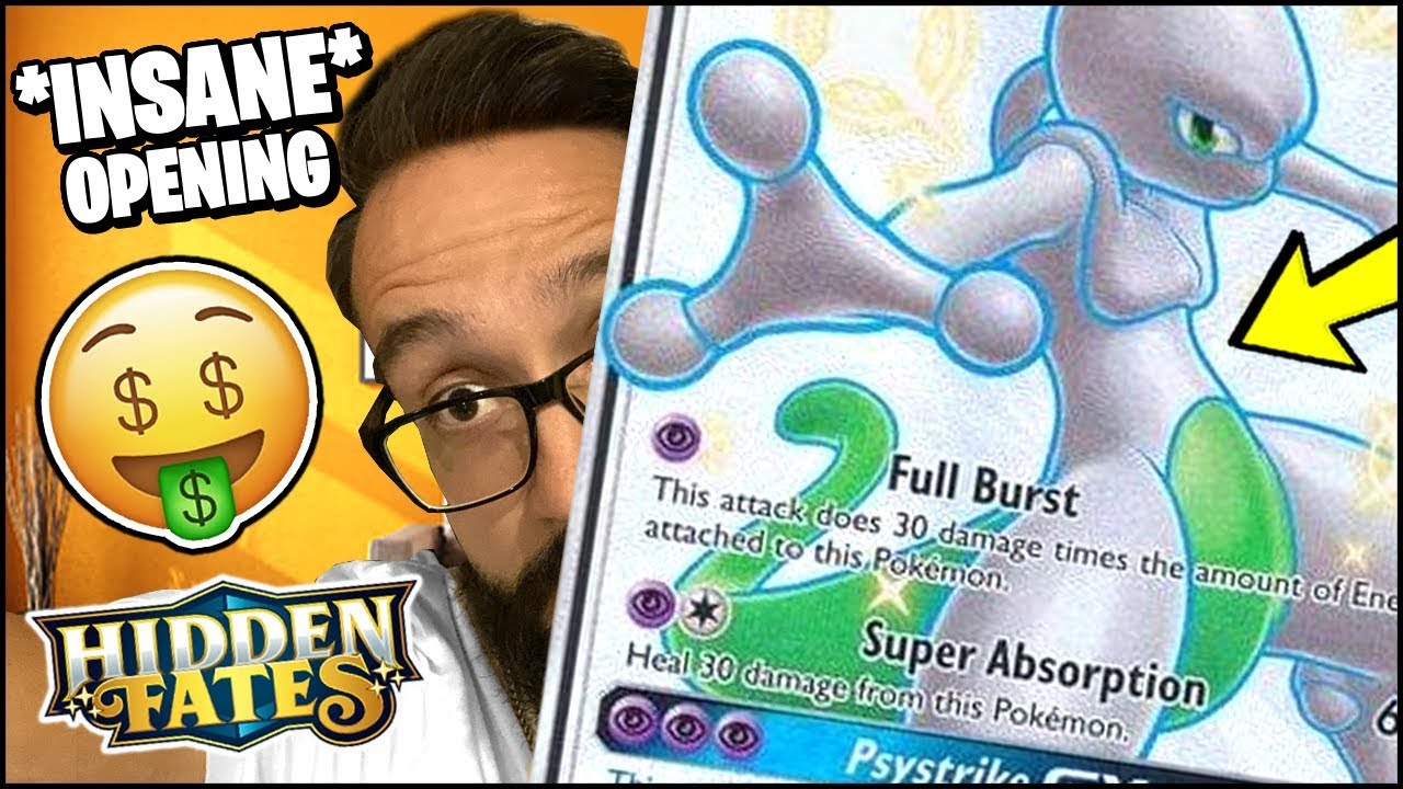 Insane Shiny Mewtwo Hidden Fates Opening Pokemon Card Opening Youtube