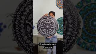 Gray Mandala Art for Living Room Decor, mandala dotmandala mandalaart