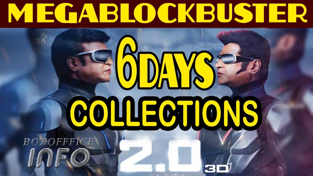 Robo 2.0 6 days box office collections| 2.0 movie 6 days collections