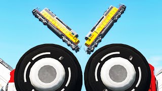 Giant Wheeled Monster Crushes Cars - Beamng drive