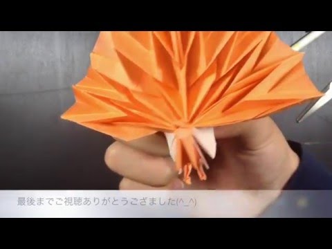 折り紙 孔雀 くじゃく の折り方 後半 Youtube