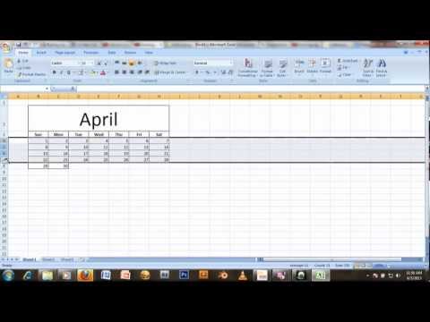 TUTORIAL: How to make a Calendar in MS Excel 2007