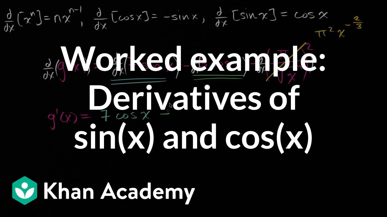 Worked Example Derivatives Of Sin X And Cos X Video Khan