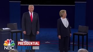 Donald Trump and Hillary Clinton Take the Debate Stage | NBC News