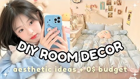 Zelfgemaakte esthetische kamerdecoratie-ideeën | budget onder $ 0 💫 ☁️
