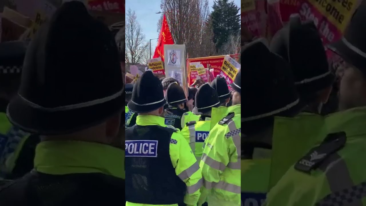 Britain First Counter Protesters Clash With Police In Nuneaton