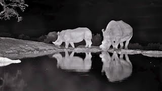 Rhinos Struggle in the Mud at Founders Lodge