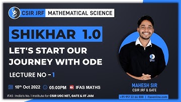 Ordinary Differential Equations CSIR NET Mathematics 2025 - Important Concepts & Questions!
