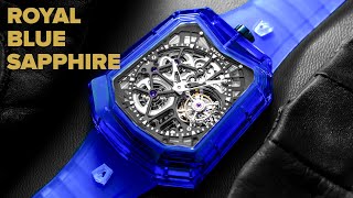 WORLD'S FIRST ROYAL BLUE SAPPHIRE Watch Aventi A11-02 Tourbillon