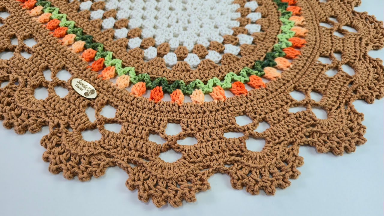 Tapete rústico em crochê passa a passo completo por @samilacrochê #crochet #cricheting