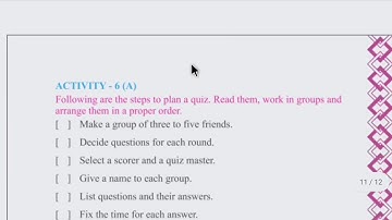 Std 8 Unit 1 - Q For Question - Activity 5 & 6