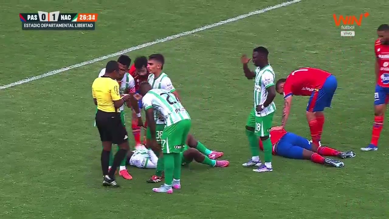 ¡Se va expulsado Marlos Moreno y Nacional queda con un hombre menos ante Pasto!