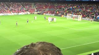 20171018 Messi scored a free kick in UEFA Champions League against Olympiacos