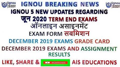 IGNOU 5 NEW NOTIFICATION DATED 21 MAY 2020
