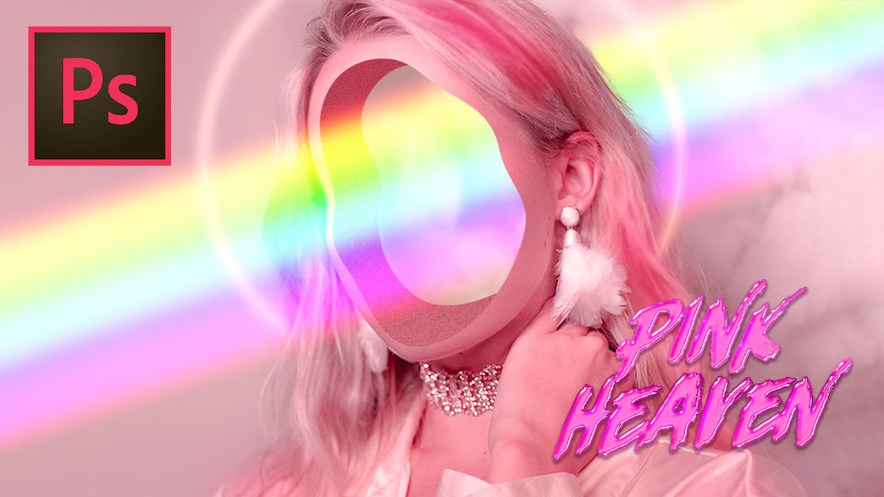 "Pink Heaven" artwork tutorial - How to make rainbow effect in Photoshop 🌈 