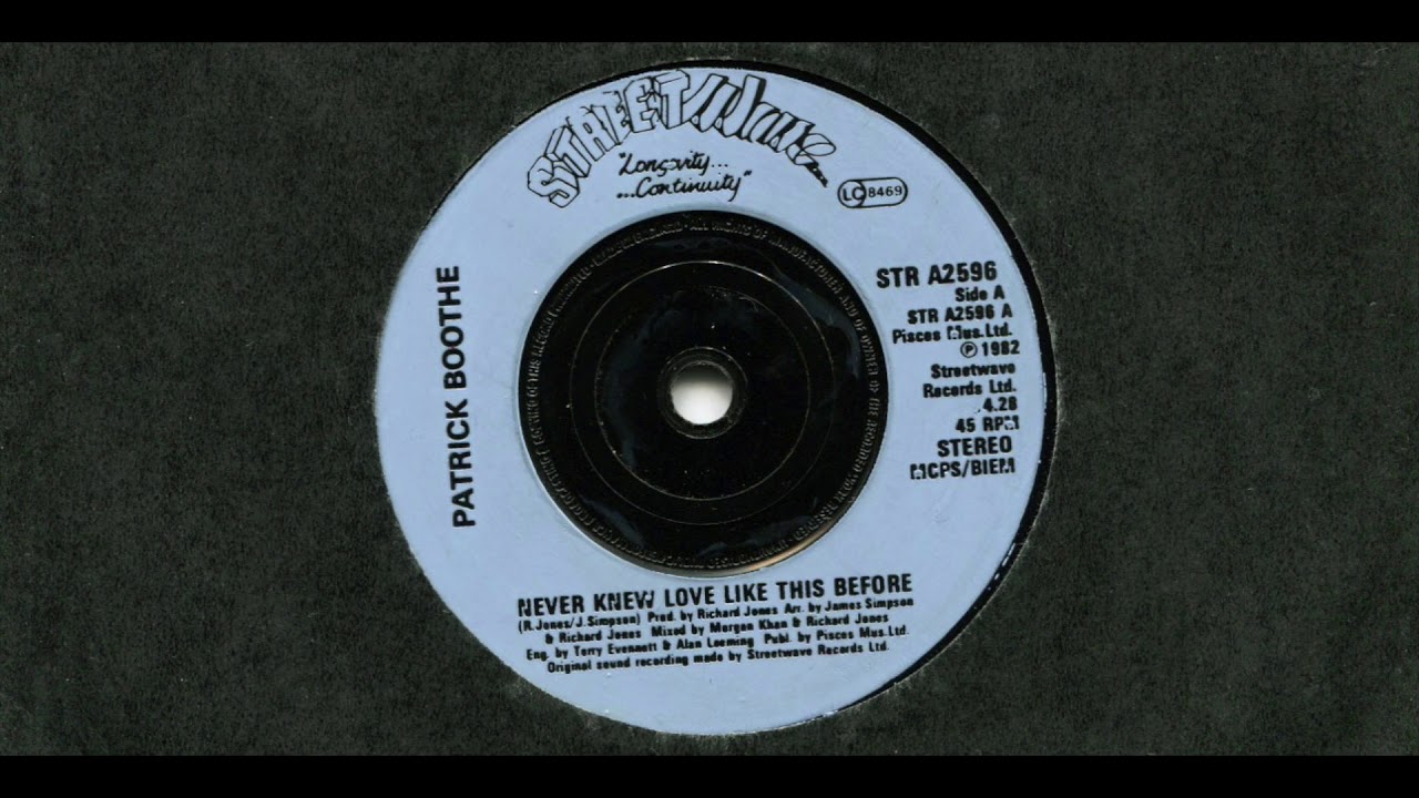 PATRICK BOOTHE / NEVER KNEW LOVE LIKE THIS BEFORE / 1982 / A-SIDE / 80's