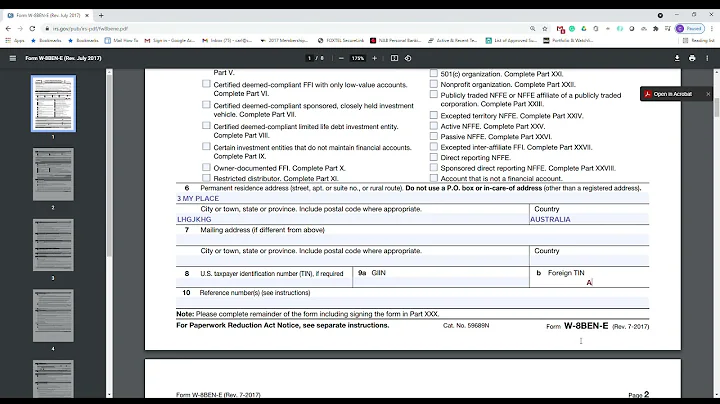 Form W-8BEN-E for SMSFs