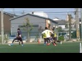 7人制サッカー　11/13　第2試合後半戦　フェニックス（紺）　VS　メスコランツァ（黄ビブス）