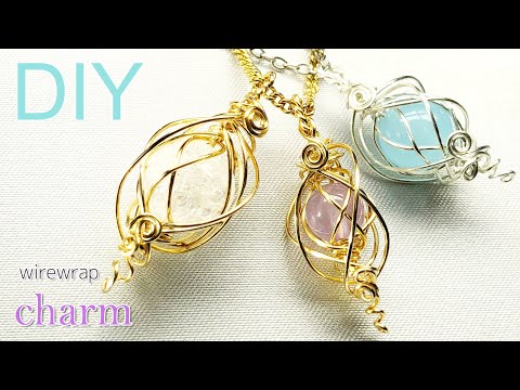 DIY Jewelry☆穴あり天然石のワイヤーラッピングチャームの作り方