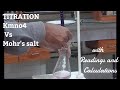 Titration mohrs salt vs potassium permanganate  class 12 chemistry practical file