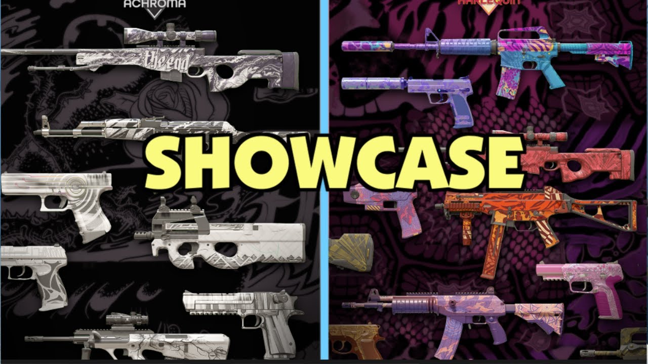 SHOWCASING EVERY SKIN FROM THE NEW HARLEQUIN & ACHROMA COLLECTIONS IN GAME