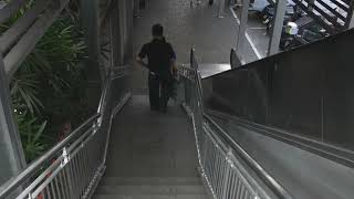 Philippines, Metro Manila, Trinoma overhead bridge, 1X stairs, 1X escalator