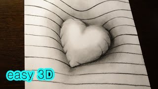 Easy 3D Drawing Heart