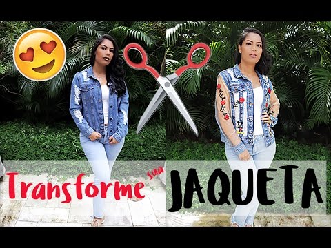 jaqueta jeans customizada com tule