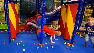 Silly Fun Running At Andy's Lekland Indoor Playground For Kids