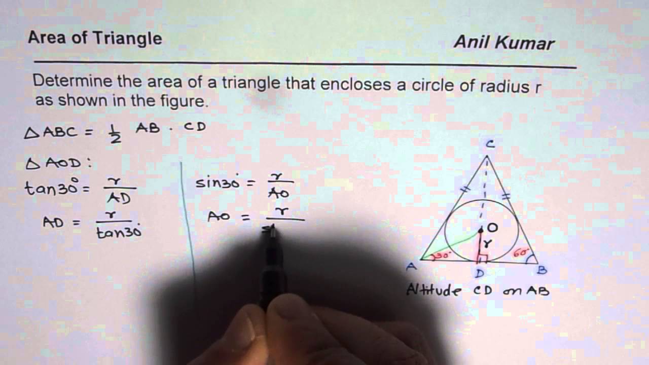 What is the formula used to find the area of an isosceles triangle?