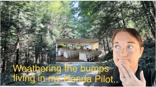 Car camping in a Honda Pilot | I was almost late to the wedding because I was looking for a shower