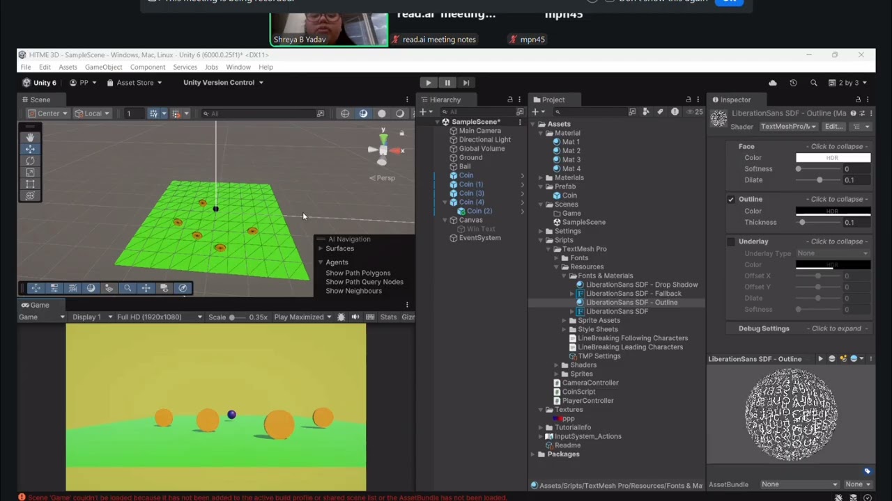 UE23CS3504 AR/VR Metaverse Assignment-2 "3D coin collection game" 