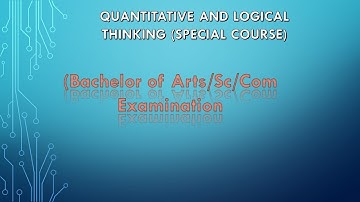 Quantitative and logical thinking | +3 4th semister SEC-2  math